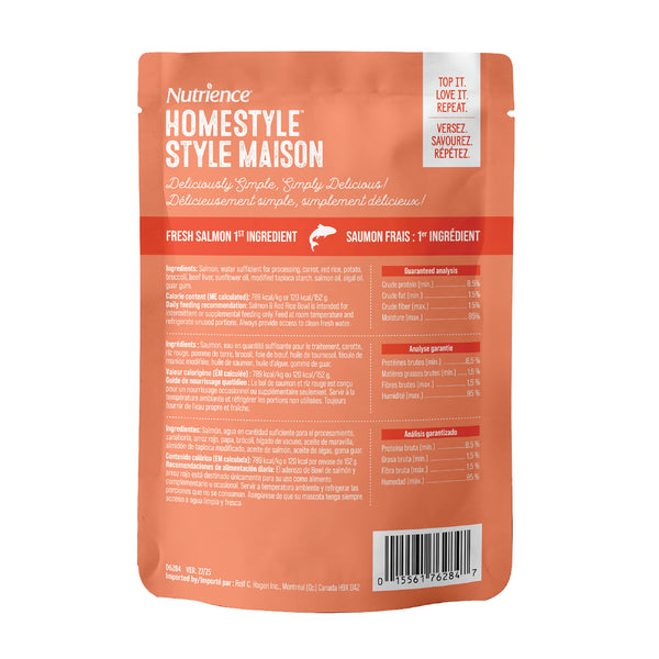Garnitures Nutrience Style maison pour chiens, Saumon et riz rouge, 152 g