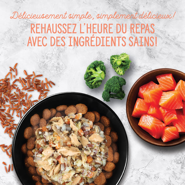 Garnitures Nutrience Style maison pour chiens, Saumon et riz rouge, 152 g