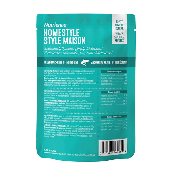 Garnitures Nutrience Style maison pour chiens, Terre et mer, 152 g