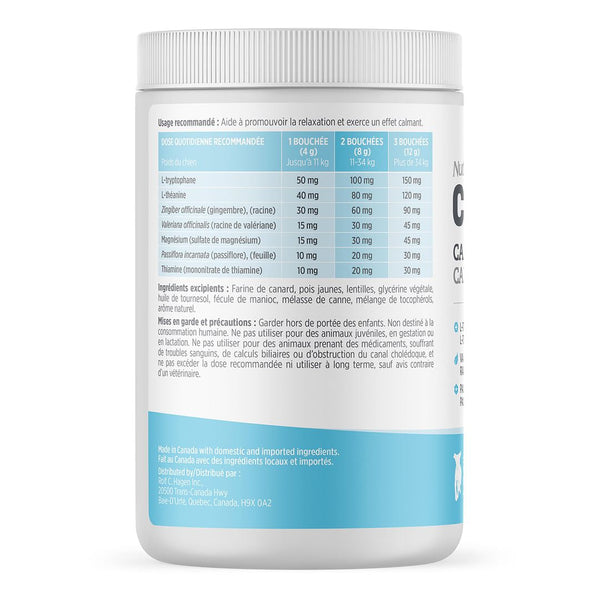 Suppléments Nutrience Care pour chiens, Calmant, 100 bouchées tendres, 400 g