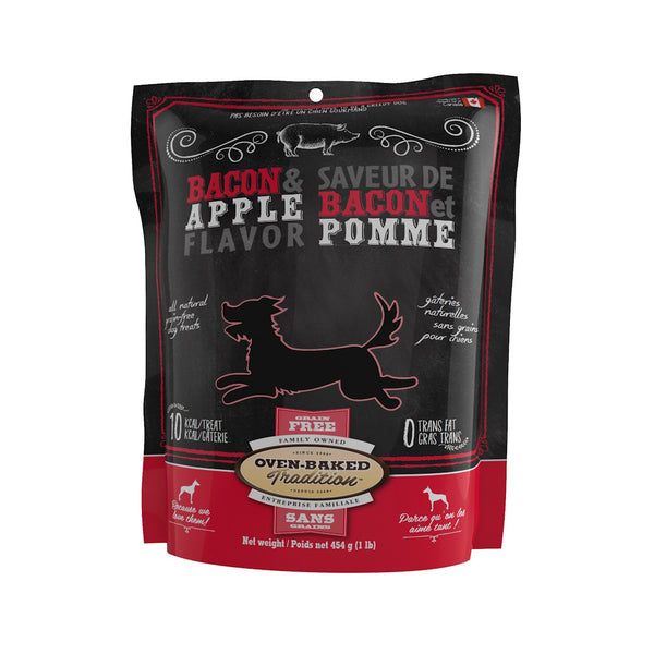 Gâteries pour chien, sans grains, biscuits bacon et pommes 454 g