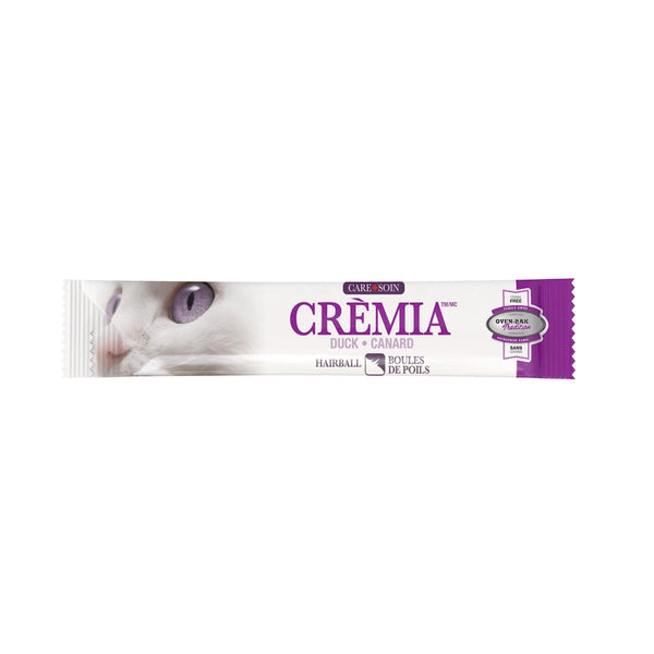 Gâteries à lécher pour chat CRÈMIA, sans grains - boules de poils - canard 8 x 15 g - Animatout