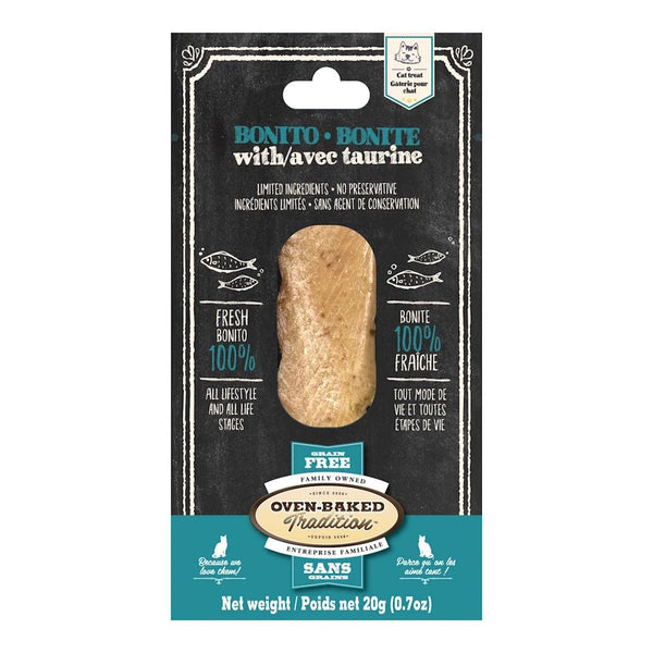 Gâteries pour chat, filet de bonite et taurine - 20 g