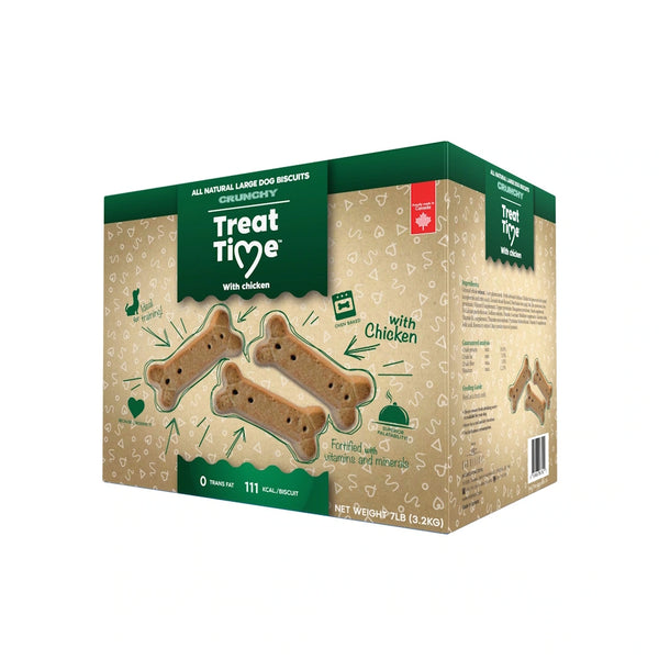 Treat Time gâteries pour chien - biscuits natures larges au poulet 7 lb - Animatout