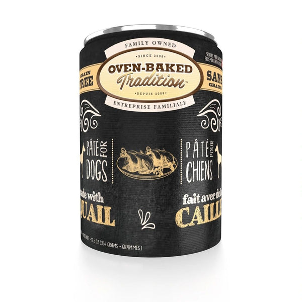 Nourriture en conserves pour chien adulte, pâté de caille 12,5oz