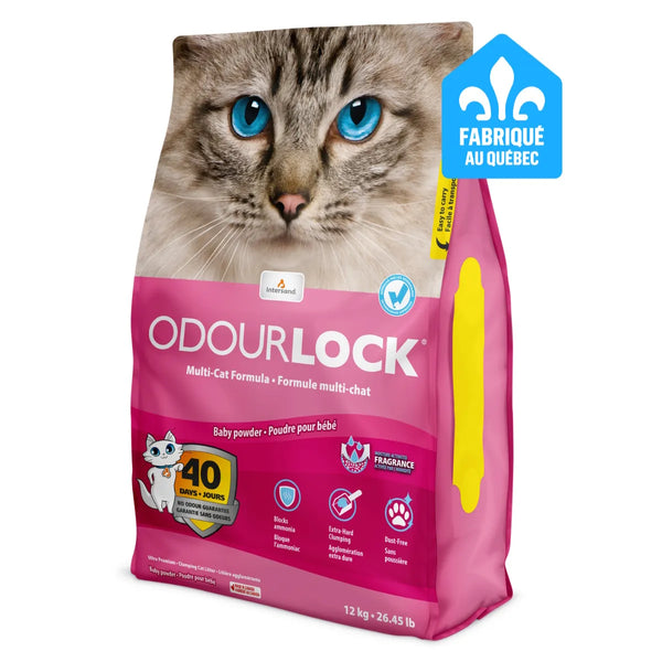 Litière Odourlock agglomérante poudre de bébé