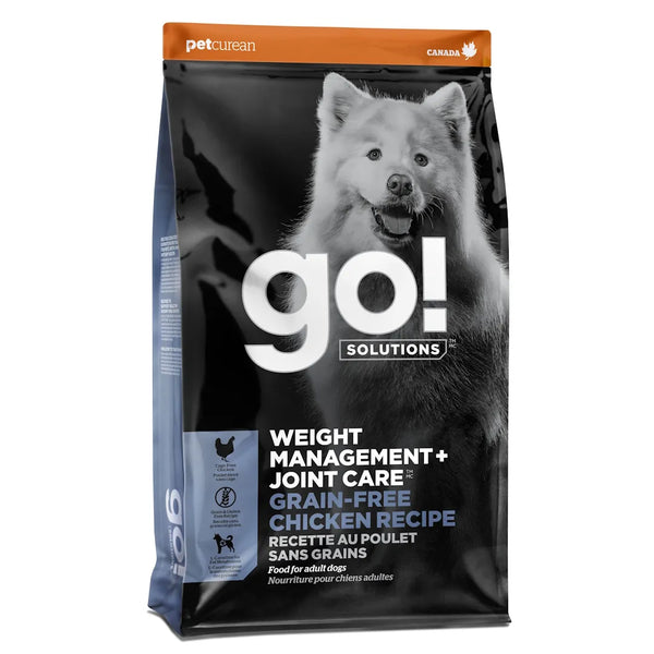 Nourriture sèche pour chien contrôle du poids + articulations sans grains au poulet