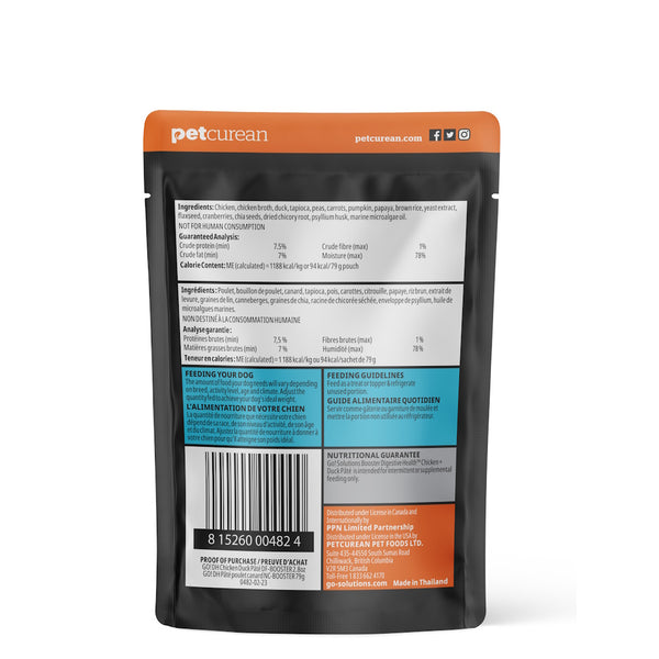 Nourriture humide pour chien "Booster" digestion pâté de poulet et canard 2.8oz - Animatout