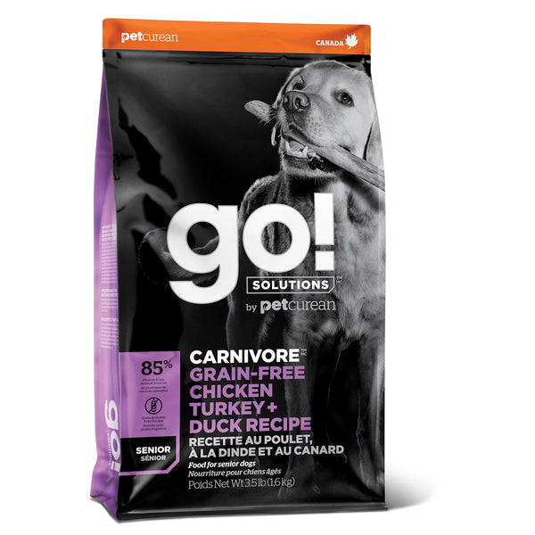 Nourriture sèche pour chien formule "Carnivore" sans grains sénior poulet, dinde & canard - Animatout
