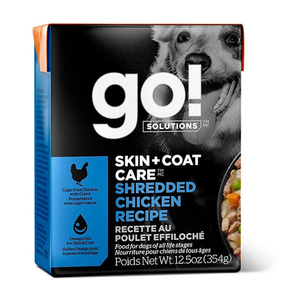 Nourriture humide pour chien tetra pak formule "Skin & Coat" poulet haché 12,5oz - Animatout