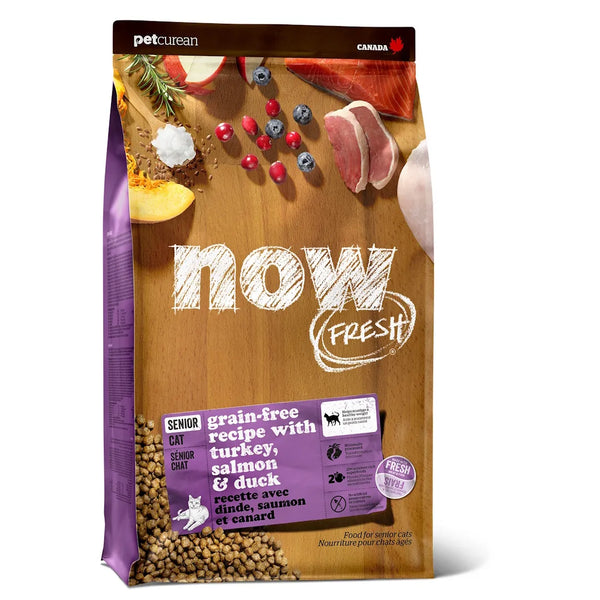 Nourriture sèche pour chat senior sans grains dinde/saumon/canard