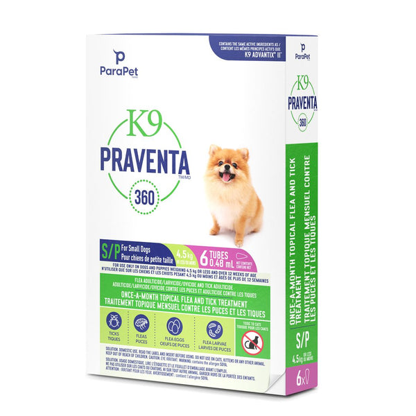 Traitement antiparasitaires K9 Praventa 360, chiens de petite taille
