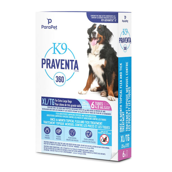 Traitement antiparasitaires K9 Praventa 360, chiens de très grande taille