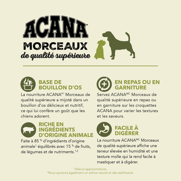Nourriture pour chien morceaux de porc avec bouillon d'os 363 g