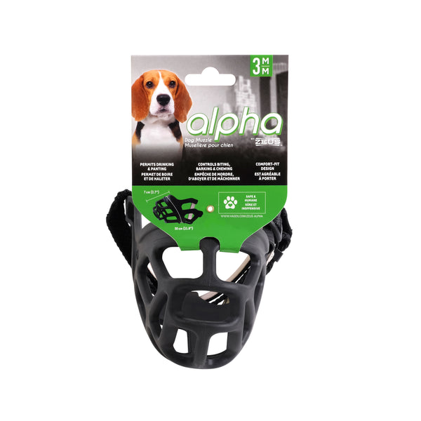 Muselière Alpha Zeus pour chien en caoutchouc thermoplastique flexible