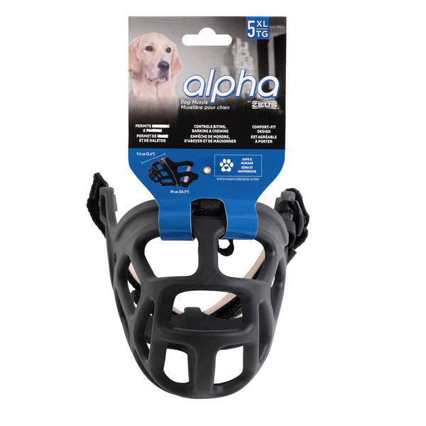 Muselière Alpha Zeus pour chien en caoutchouc thermoplastique flexible