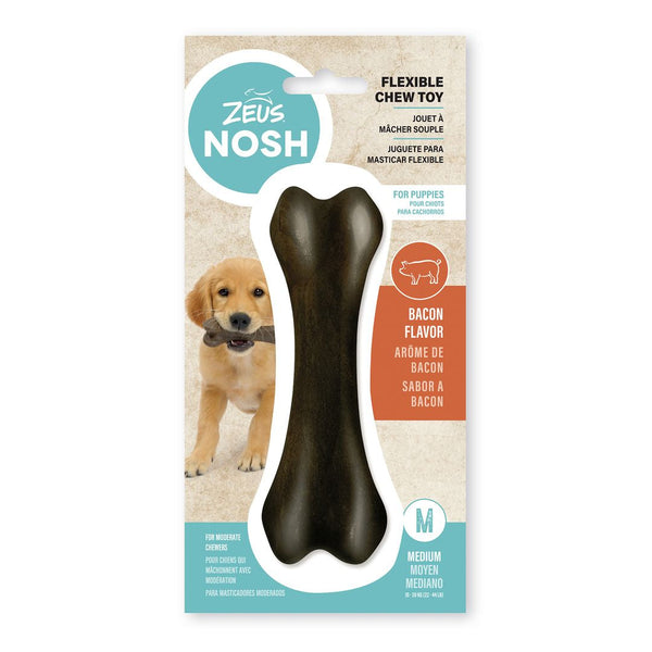 Nosh os à mâcher souple pour chiots, arôme de bacon