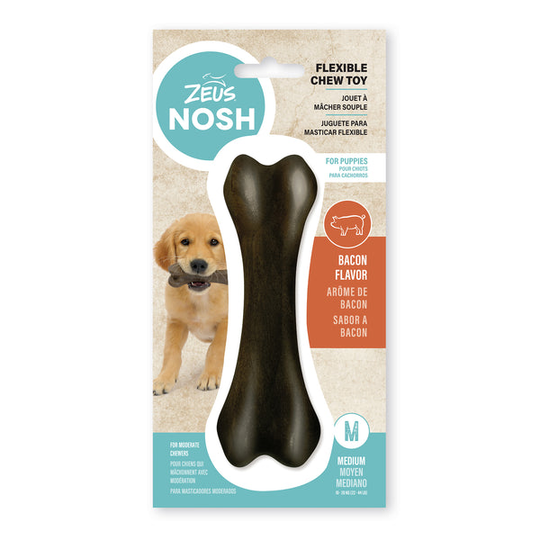 Nosh os à mâcher souple pour chiots, arôme de bacon - Animatout