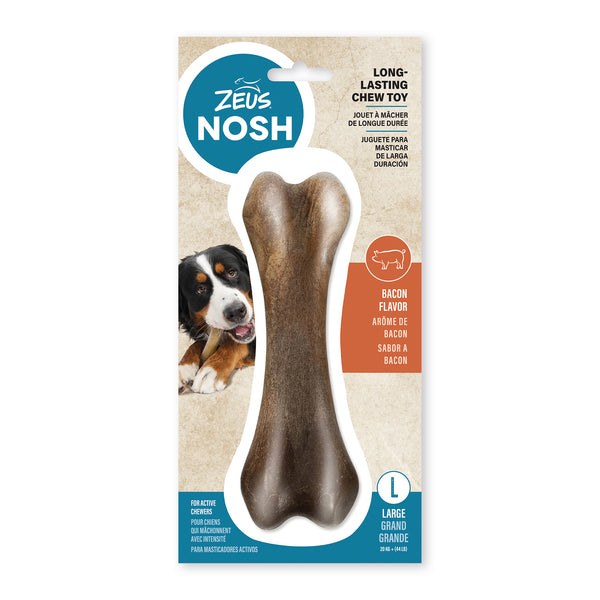 Nosh os à mâcher robuste pour chien, arôme de bacon - Animatout
