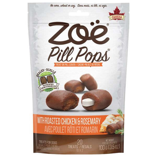 Gâteries Pill Pops Zoë, Poulet rôti avec romarin, 100 g (3,5 oz)