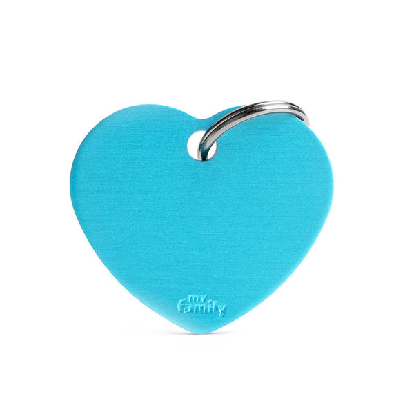 Médaille Basic Coeur Bleu Ciel en Aluminium