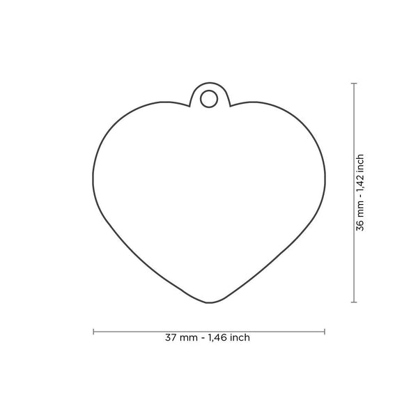 Médaille Basic Handmade Coeur Noir Satiné Or