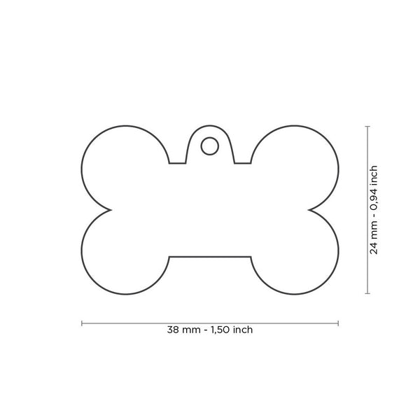 Médaille pour chien Basic Handmade Os Bleu Grand
