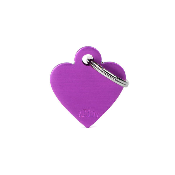 Médaille Basic Coeur Violet en Aluminium