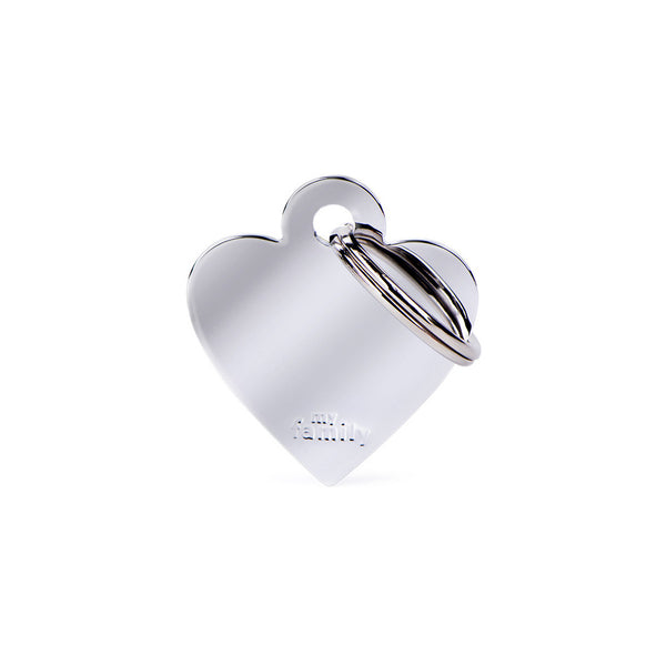 Médaille Basic Coeur en Laiton Chromé