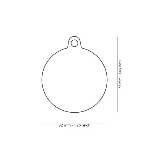Médaille pour chien Classic Cercle Grand Rouge avec Coeur