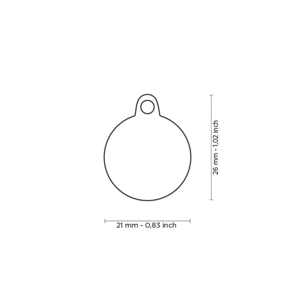 Médaille pour chat et petit chien Glam Cercle Fuchsia avec Strass Patte Blanche