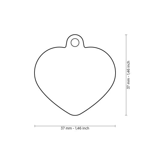Médaille Hushtag Coeur en Aluminium avec Caoutchouc