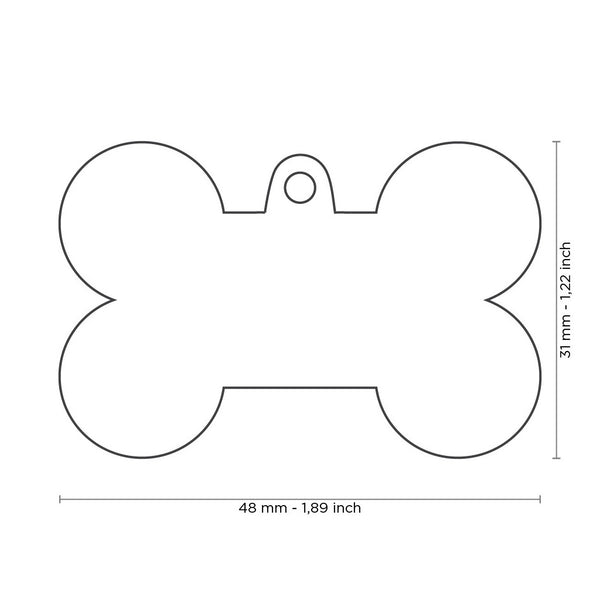 Médaille Basic Os Bleu Ciel en Aluminium