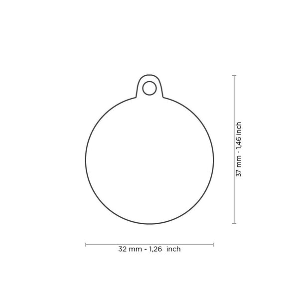 Médaille pour chien Classic Cercle Grand Bleu Ciel avec Coeur