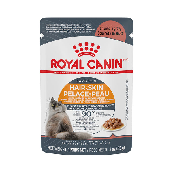 SOIN PELAGE & PEAU BOUCHÉES EN SAUCE – nourriture sachet pour chats, 85 g, (3 oz)