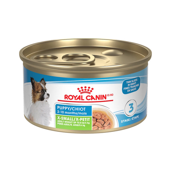X-PETIT CHIOT FINES TRANCHES EN SAUCE – nourriture en conserve pour chiots, 85 g, (3 oz)