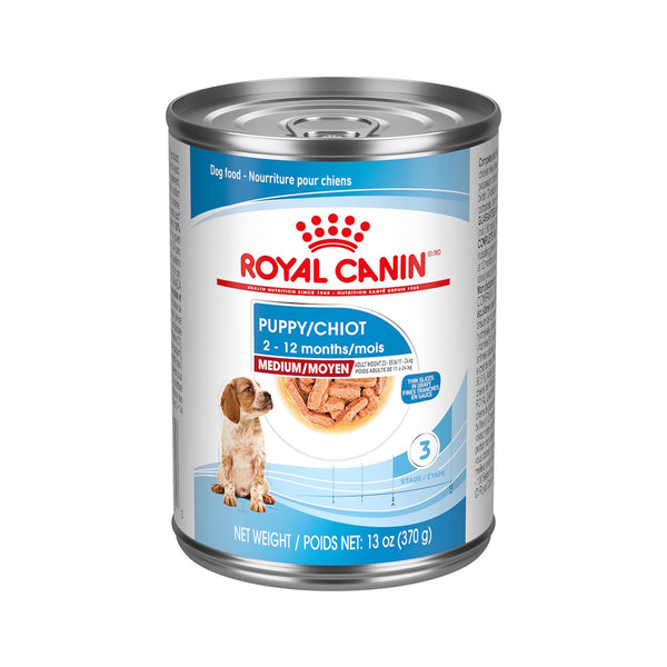 MOYEN CHIOT FINES TRANCHES EN SAUCE – nourriture en conserve pour chiots, 370 g, (13 oz)