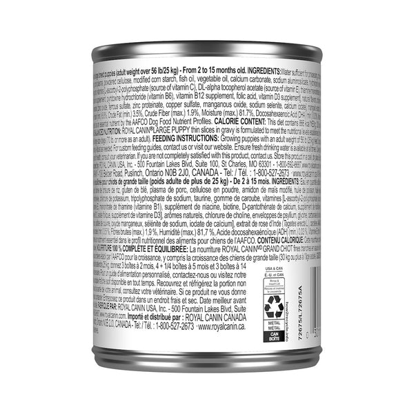 GRAND CHIOT FINES TRANCHES EN SAUCE – nourriture en conserve pour chiots, 370 g, (13 oz)