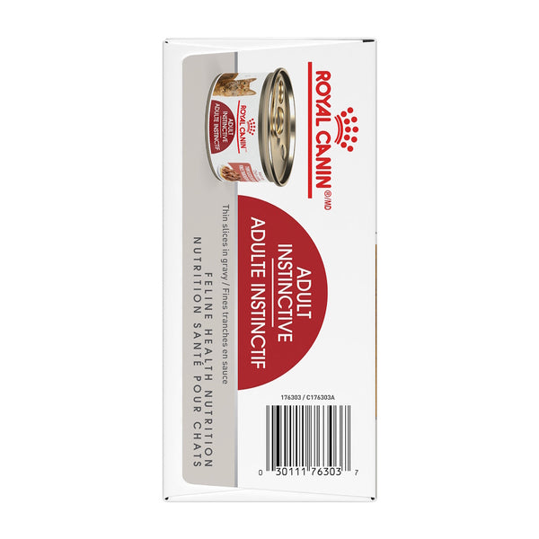 ADULTE INSTINCTIF FINES TRANCHES EN SAUCE – nourriture en conserve pour chats - Emballage de 12 boîtes, 85 g, (3 oz)