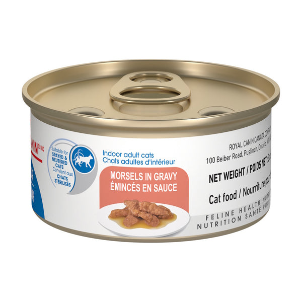 CHATS INTÉRIEUR ADULTE ÉMINCÉS EN SAUCE – nourriture en conserve pour chats, 85 g, (3 oz)