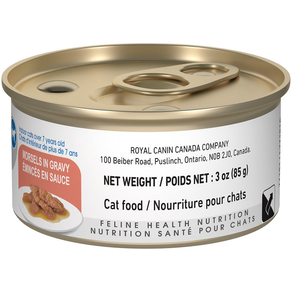 CHATS INTÉRIEUR 7+ ÉMINCÉS EN SAUCE – nourriture en conserve pour chats, 85 g, (3 oz)