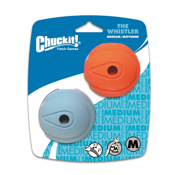 Balle sifflante « Whistler » moyenne paquet de 2 compatible avec lance-balles pour chien