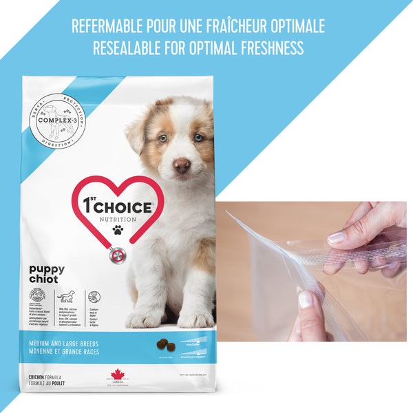 Nourriture pour chiot, moyenne et grande races - poulet
