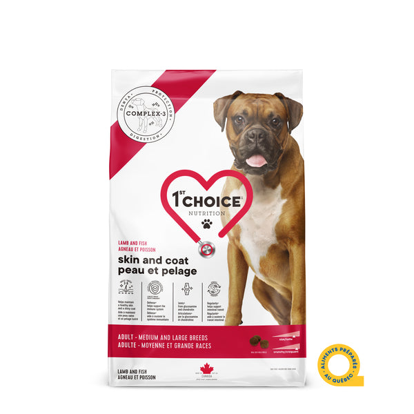 Nourriture pour chien adulte, moyenne et grande races, peau et pelage - agneau