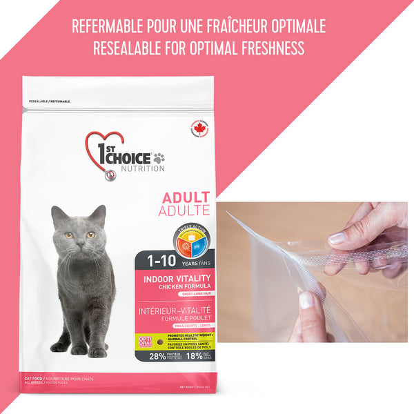 Nourriture pour chat adulte, intérieur vitalité - poulet