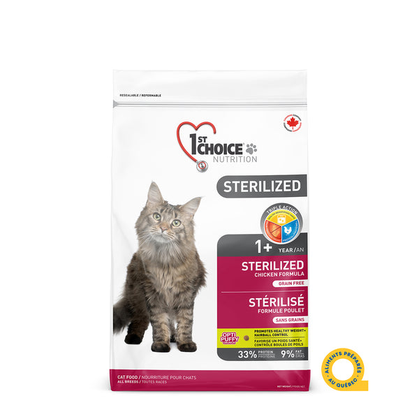 Nourriture pour chat adulte, stérilisé - poulet sans grains