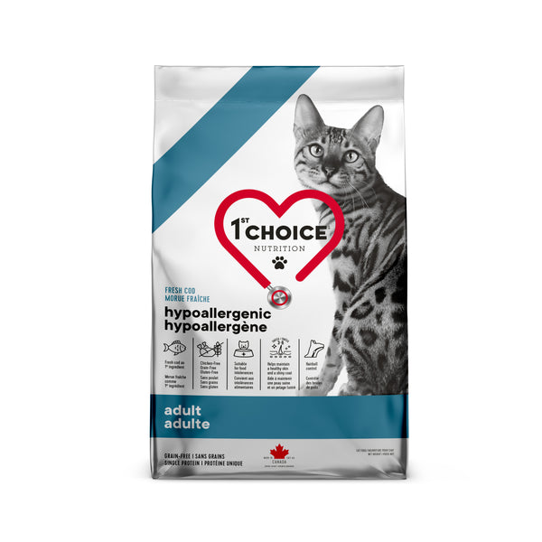 Nourriture pour chat adulte, hypoallergène - morue sans grains - Animatout