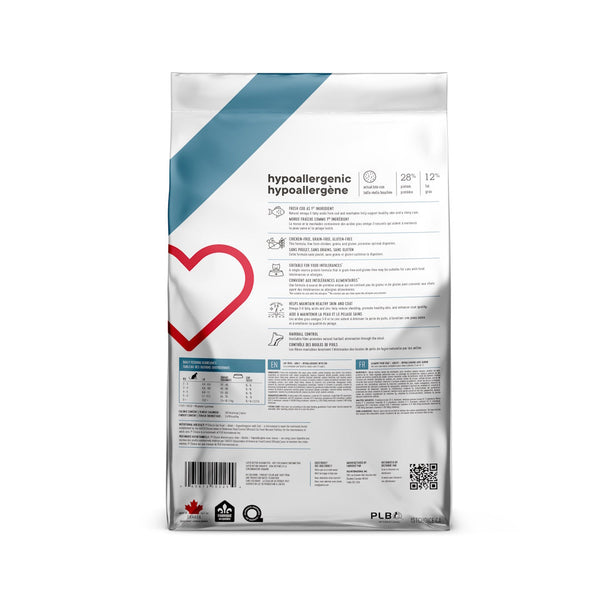 Nourriture pour chat adulte, hypoallergène - morue sans grains