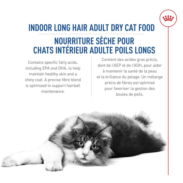 ADULTE INTÉRIEUR POILS LONGS - nourriture sèche pour chats, 2,7 kg, (6 lb)