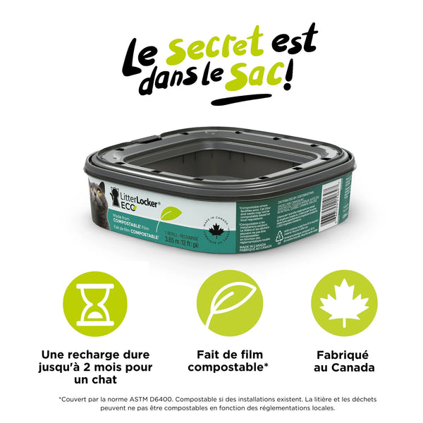 Recharge Eco compostable pour LitterLocker ou Litter Genie design plus